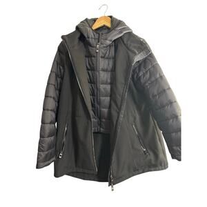 Calvin Klein Performance Hooded Black Coat Size XL